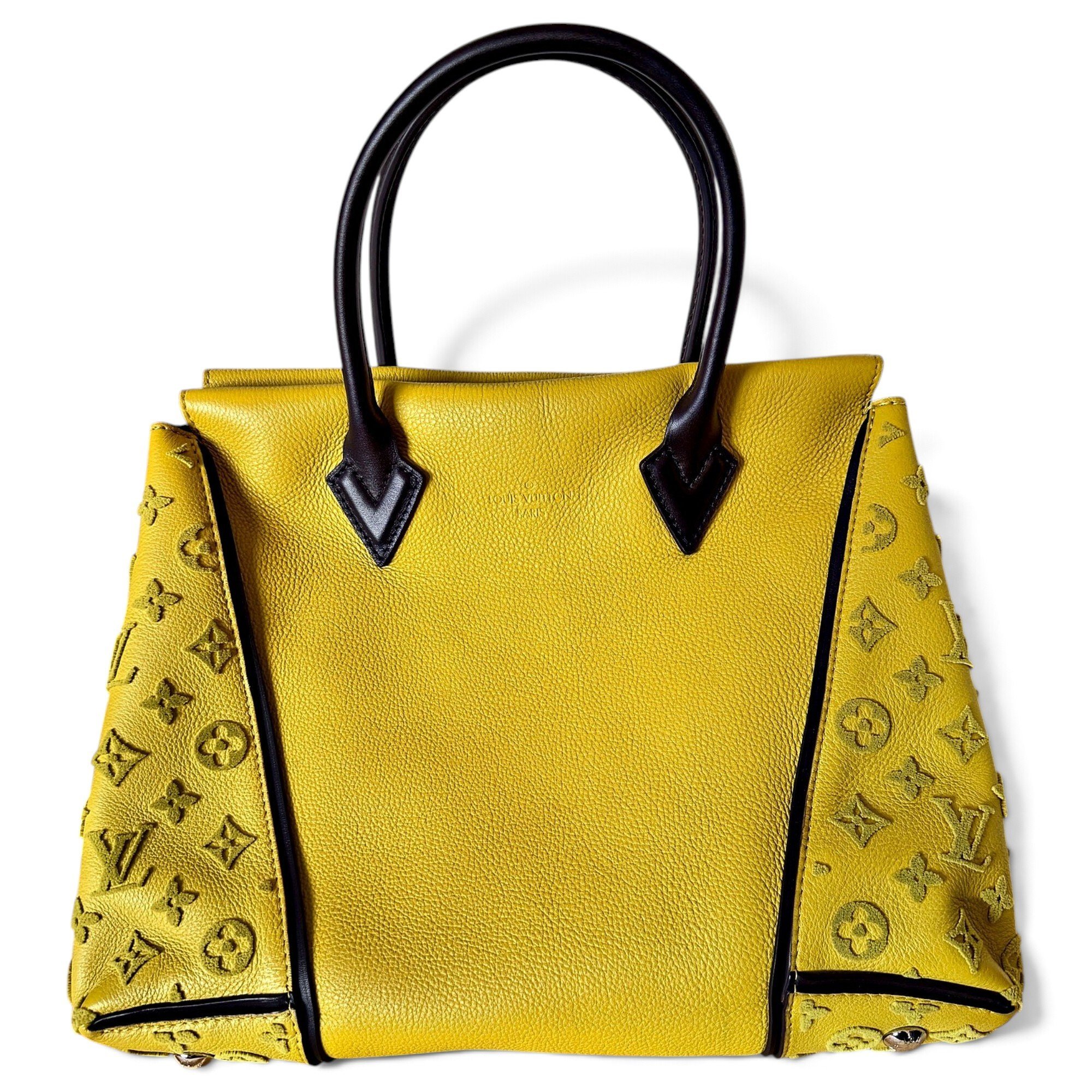 Tote V leather handbag
