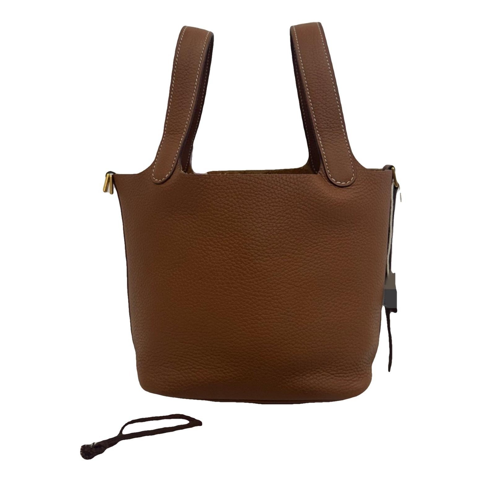 Picotin leather tote