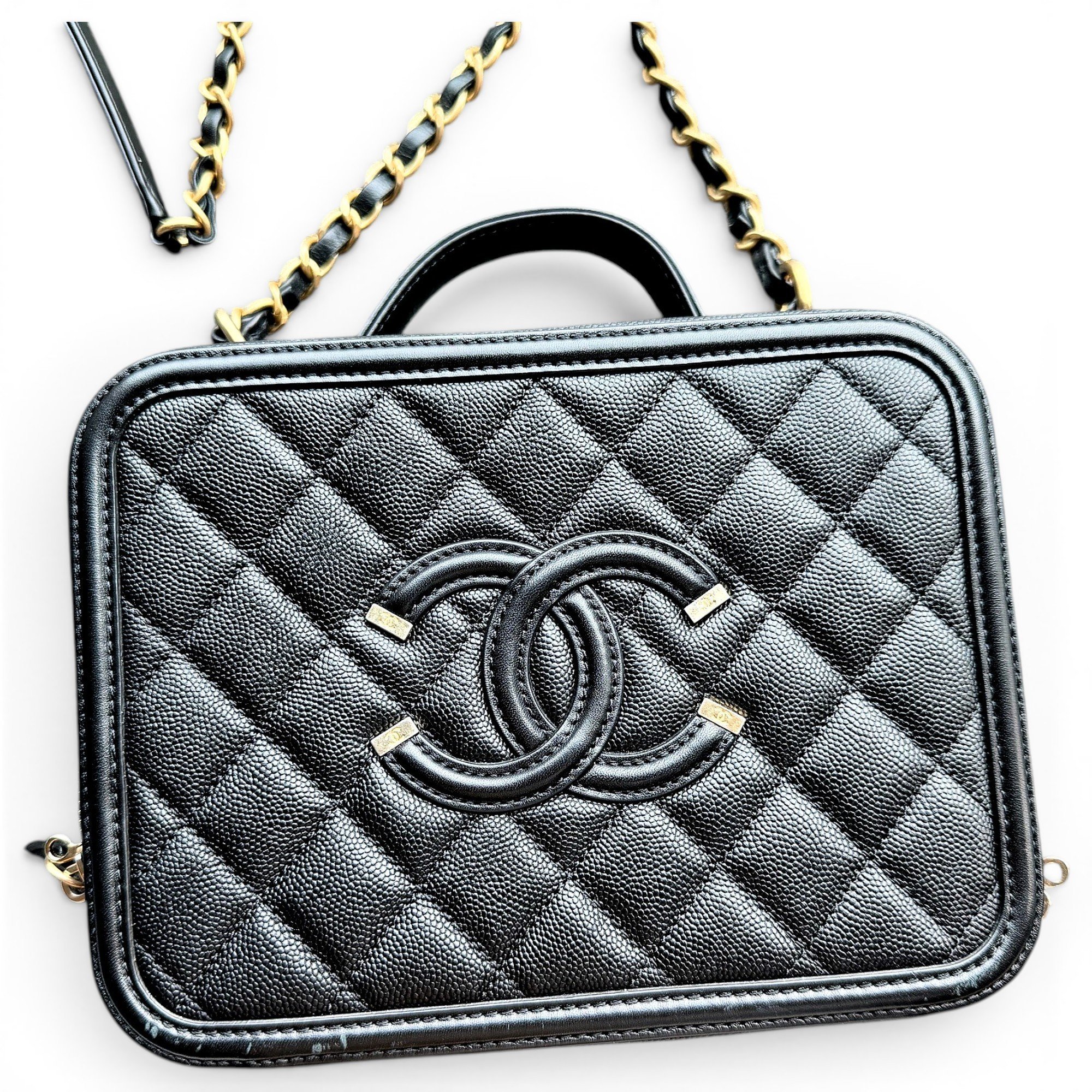 Vanity leather handbag