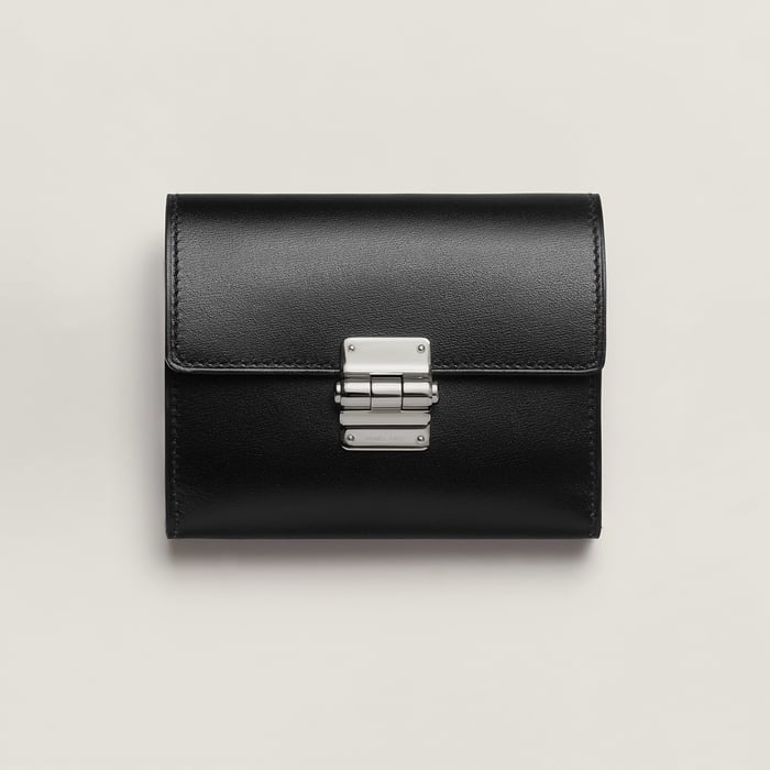 Noir Charniere Compact Wallet