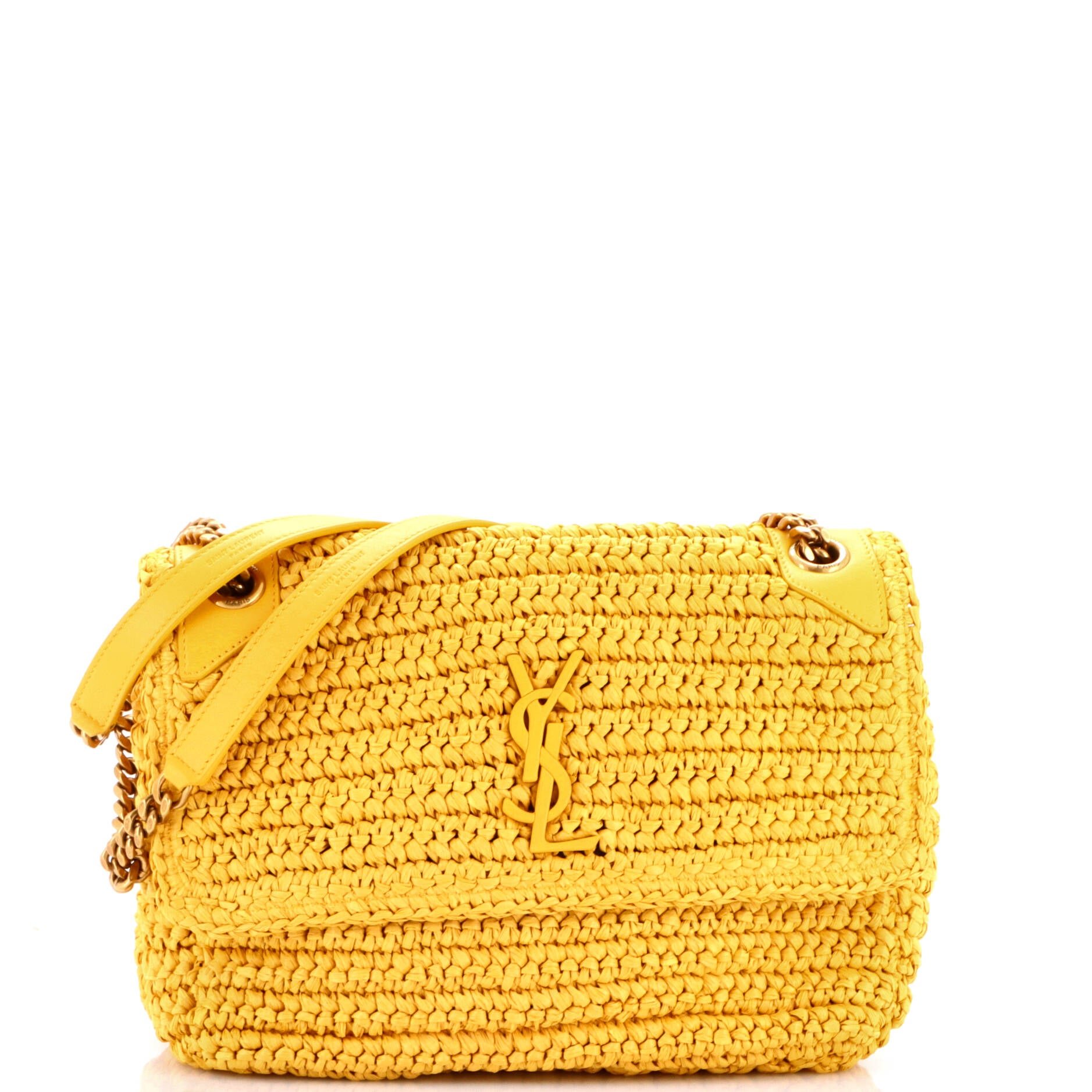Niki Chain Flap Bag Raffia Medium