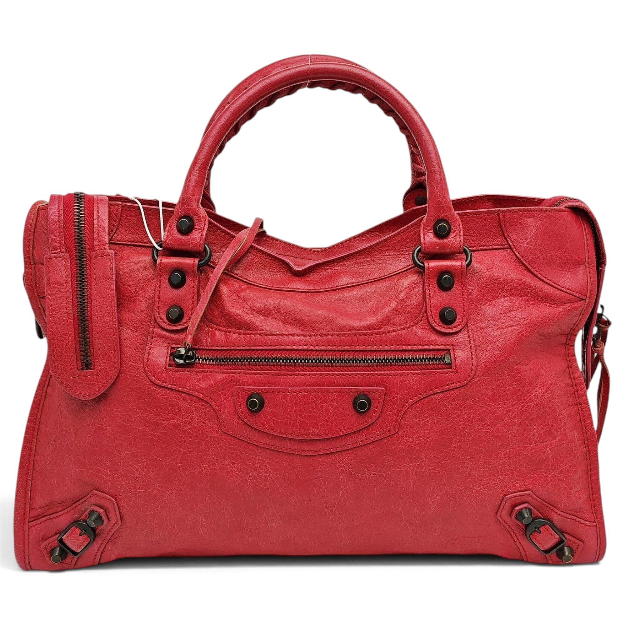 City leather handbag