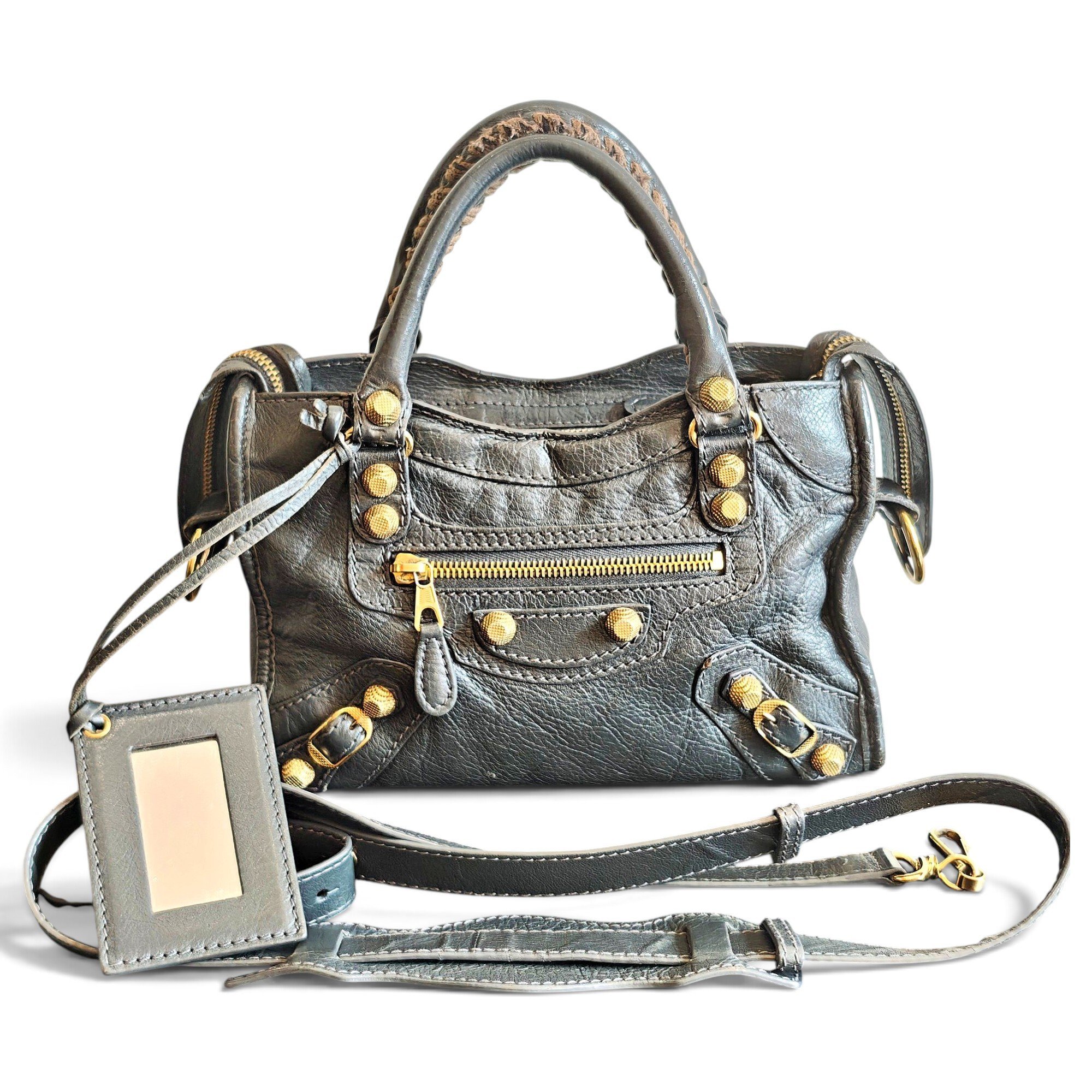City leather handbag