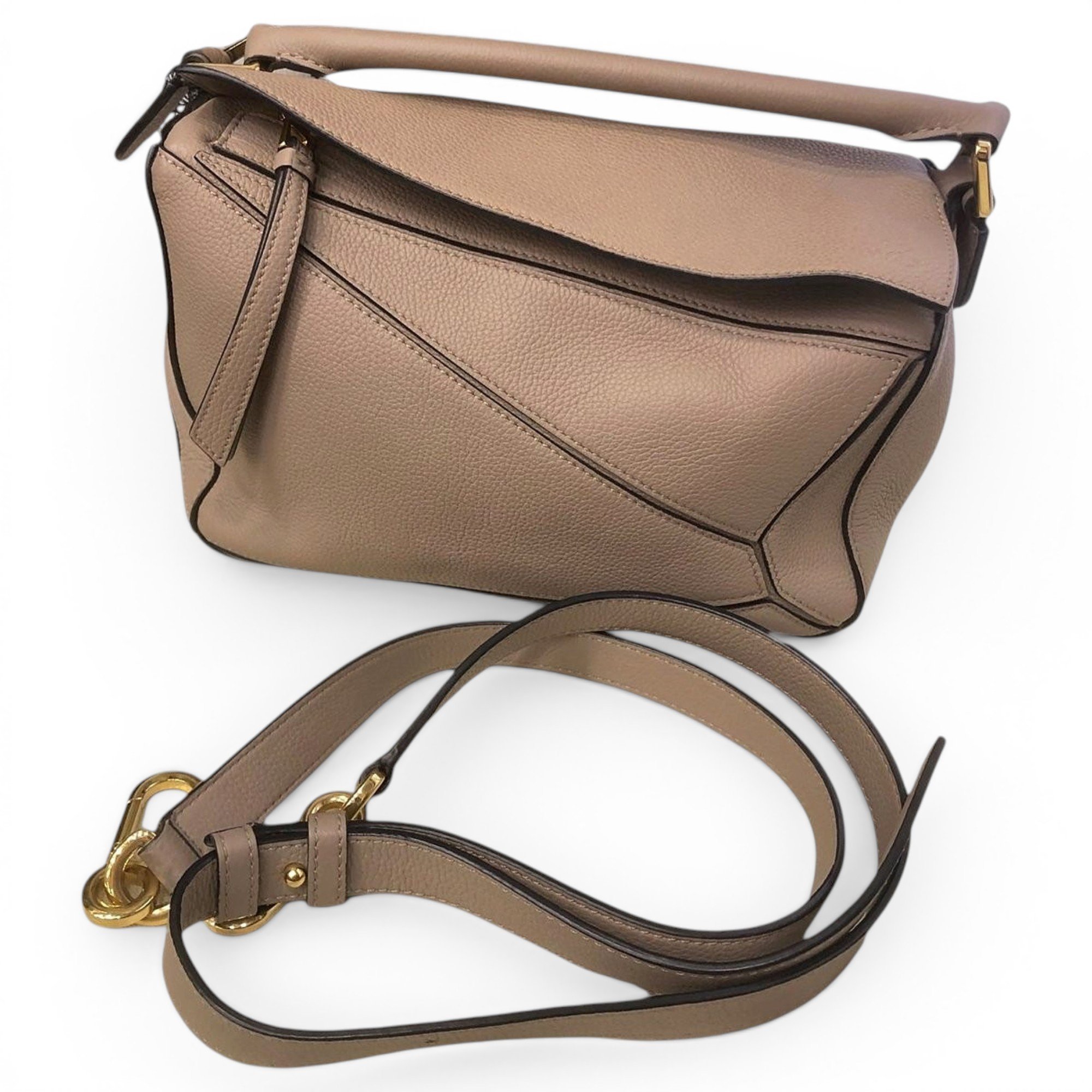 Puzzle leather handbag