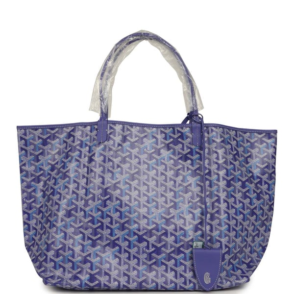 Goyard Goyardine Blueberry Purple Saint Louis GM Tote Palladium Hardware