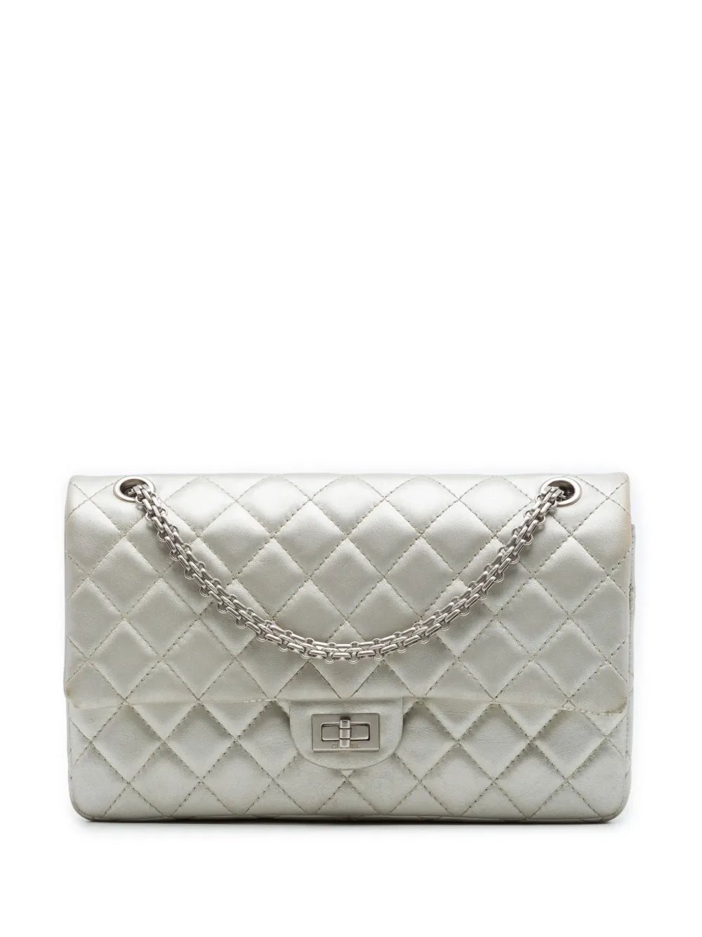 2008-2009 Quilted Metallic Aged Calfskin Reissue 2.55 Double Flap 226 shoulder bag