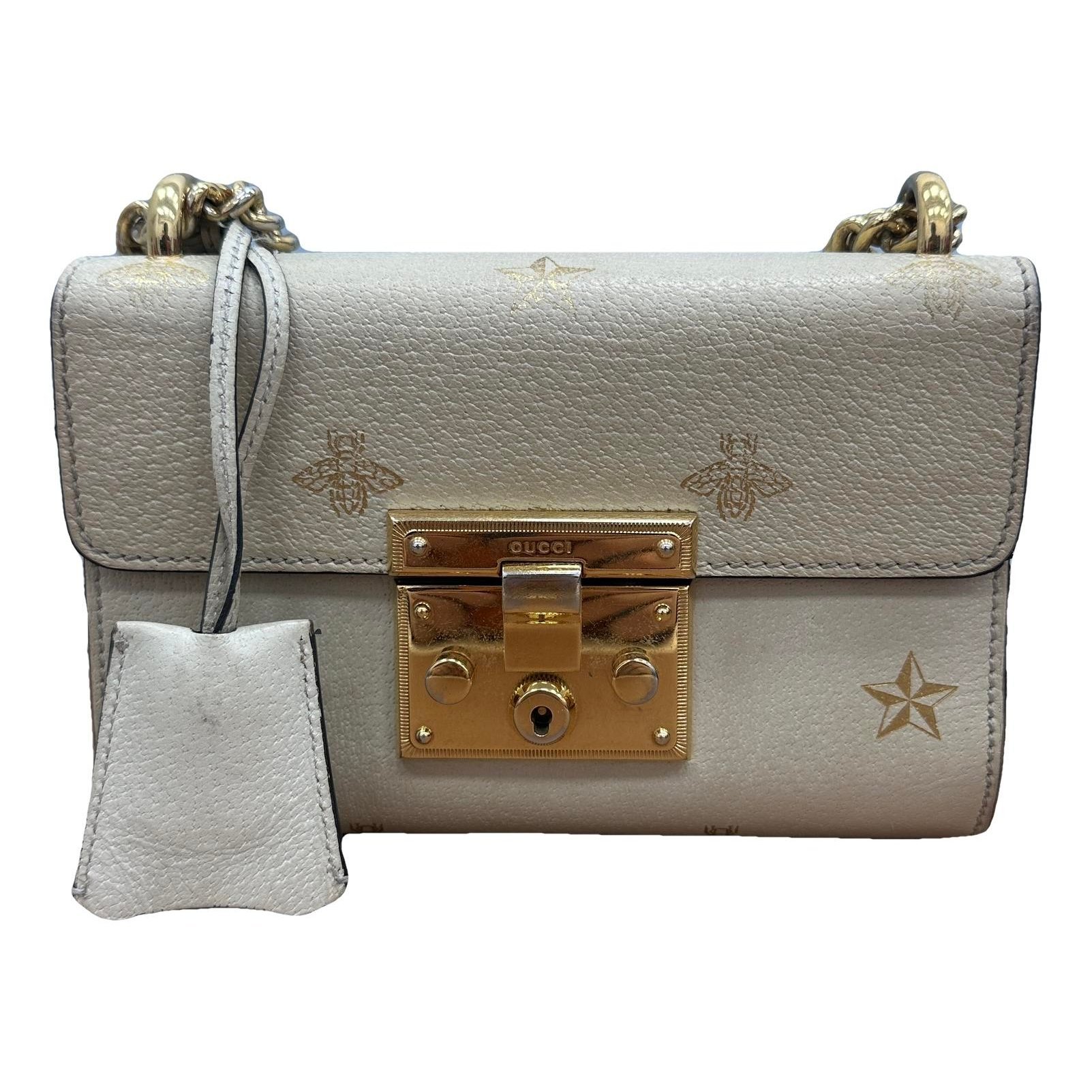 Padlock leather handbag