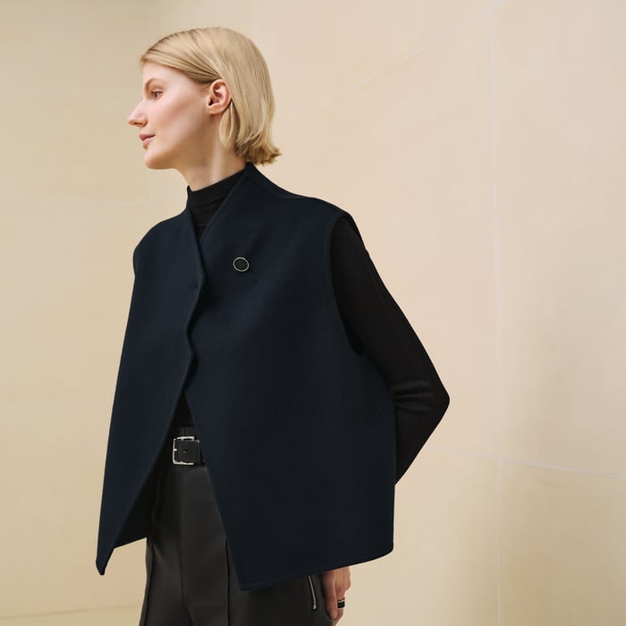 Bleu Noir Cashmere Short Vest