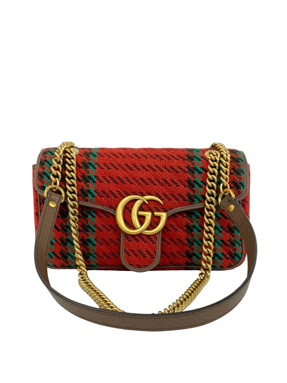 2016-2026 Medium GG Marmont Houndstooth Tweed shoulder bag