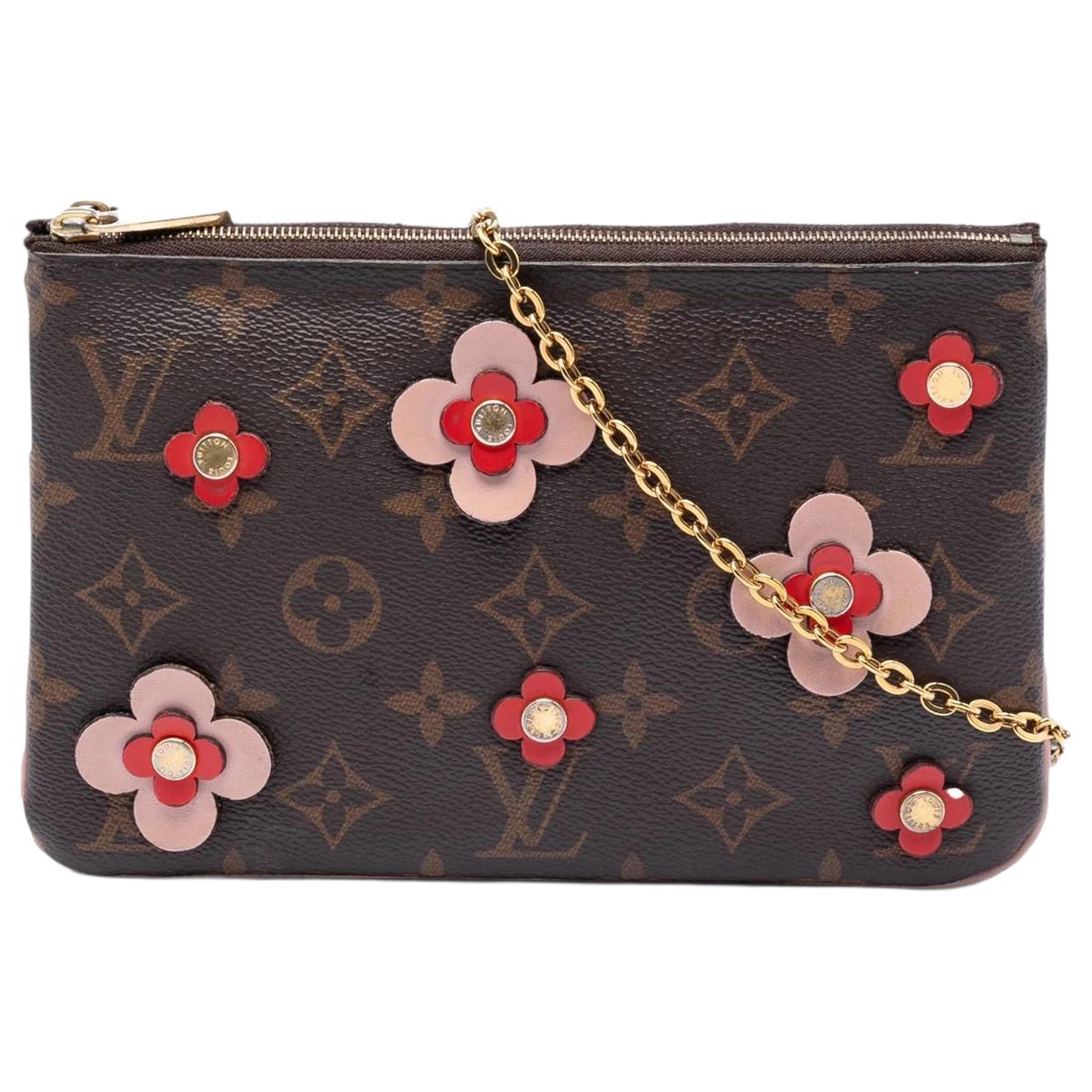 Double zip cloth clutch bag
