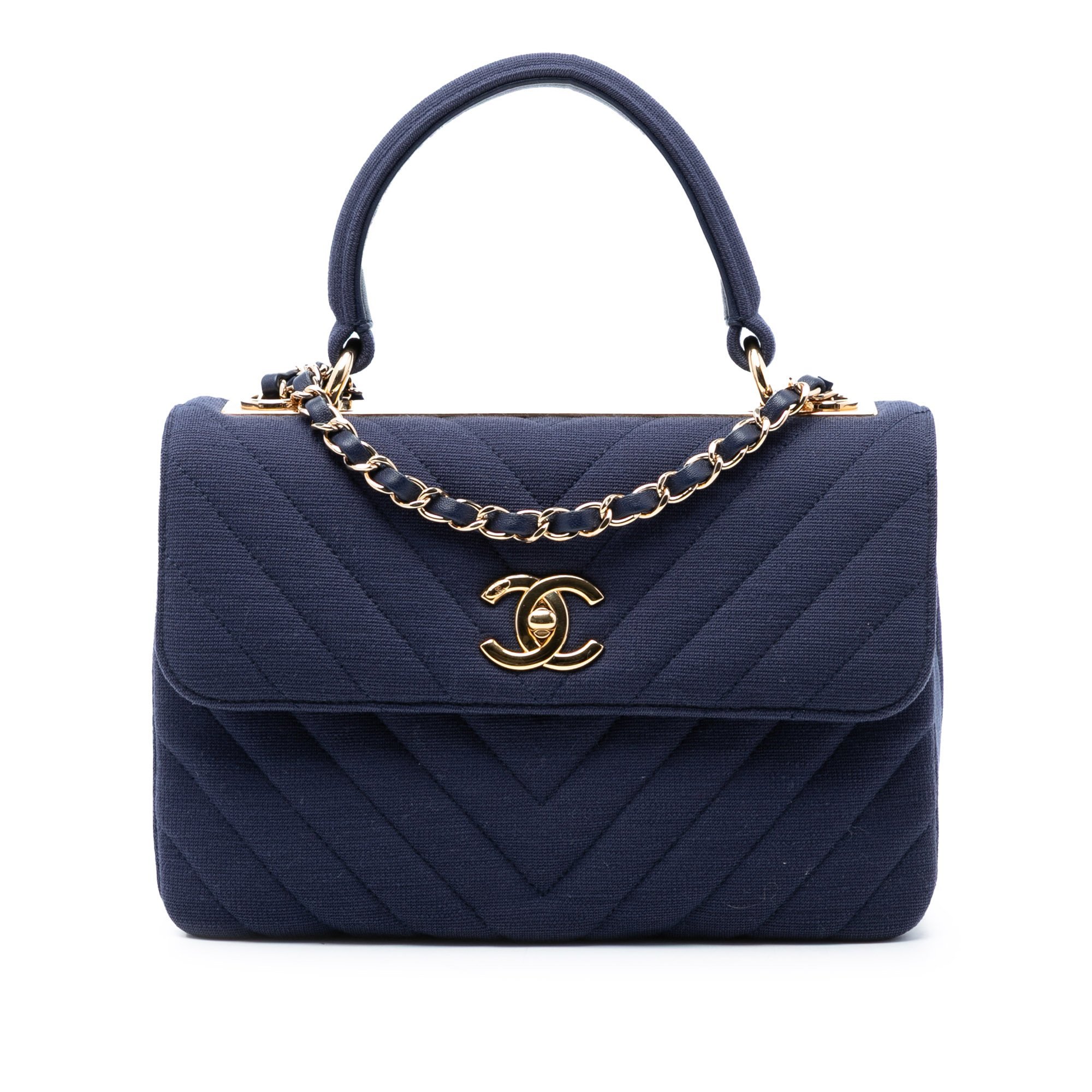 Trendy CC Top Handle cloth handbag