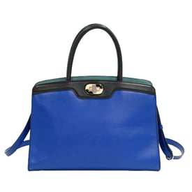 Bvlgari Blue Leather Isabella Rossellini Bvlgari Handbag