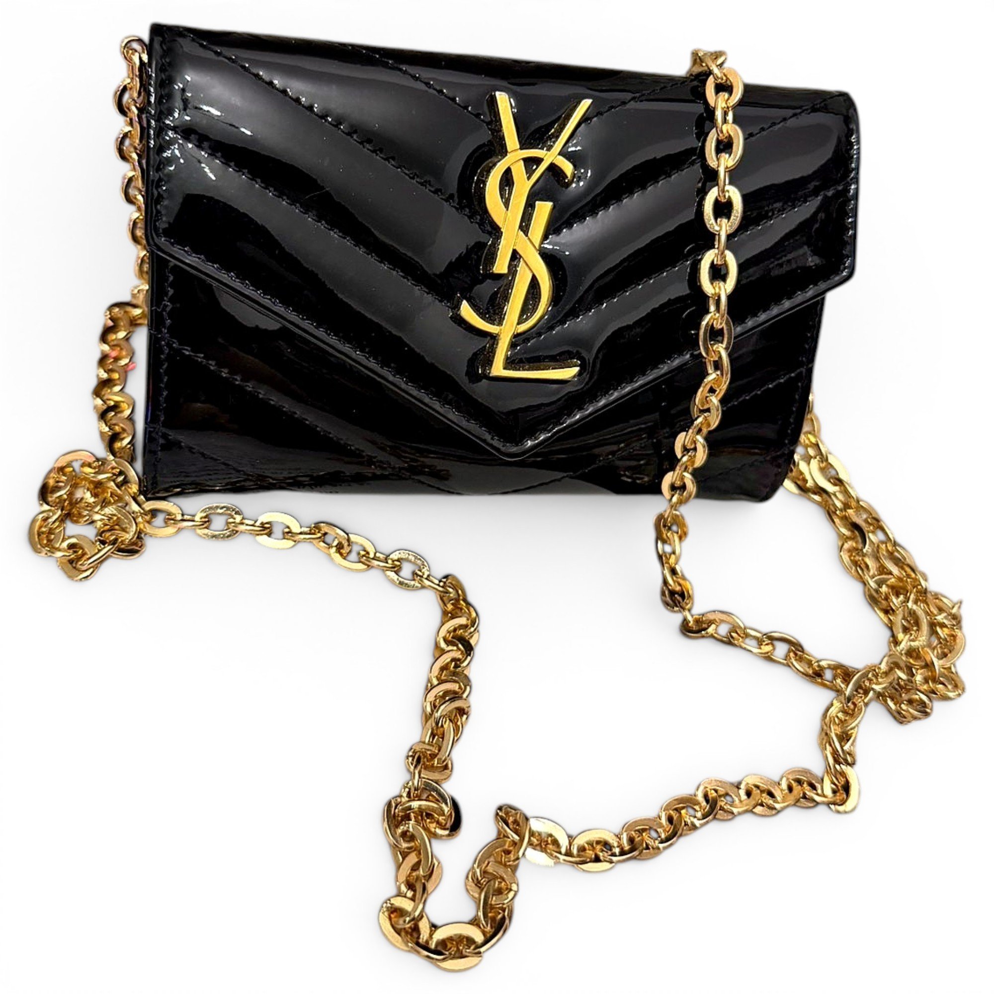 Saint Laurent Kate monogramme patent leather crossbody bag