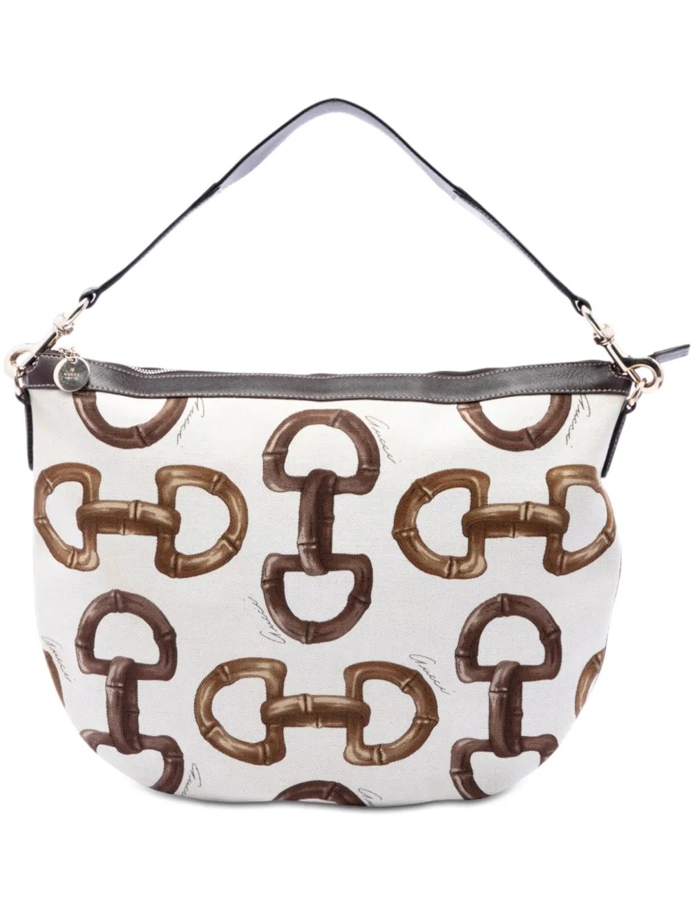 2000-2015 Printed Canvas Horsebit hobo bag