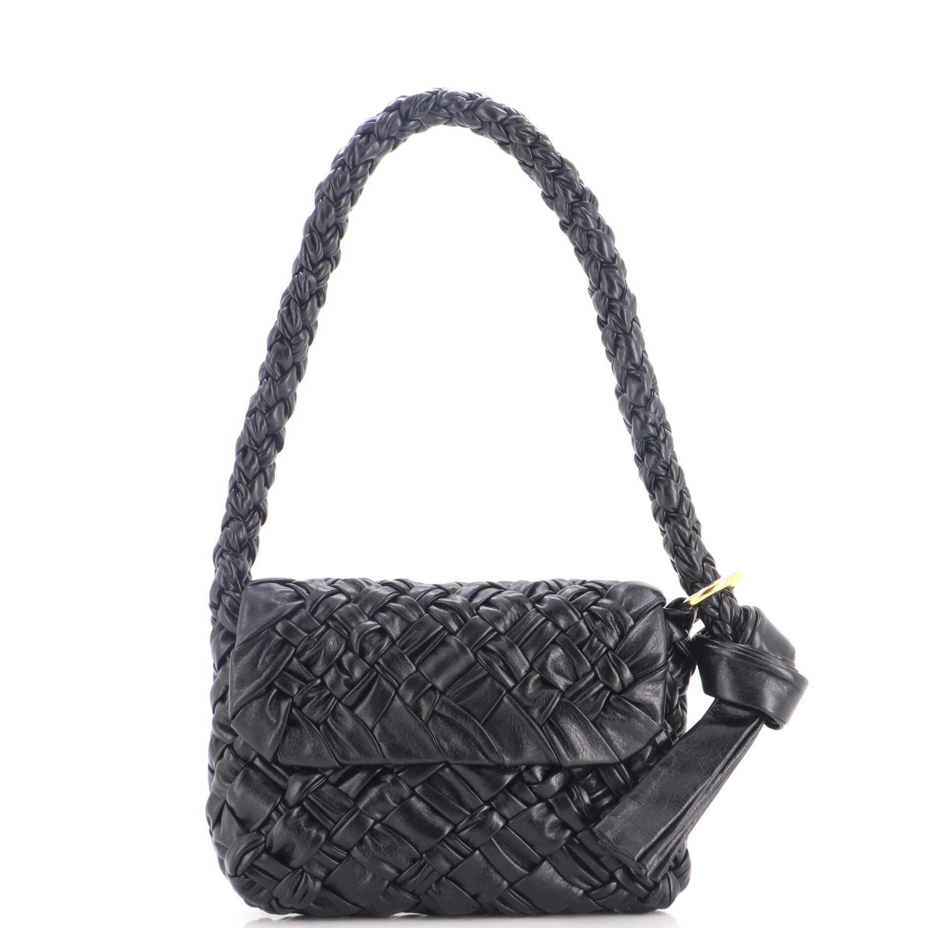 Kalimero Citta Shoulder Bag Intrecciato Plisse Leather
