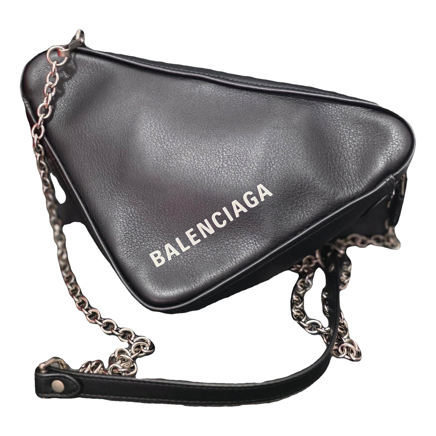 Triangle leather handbag