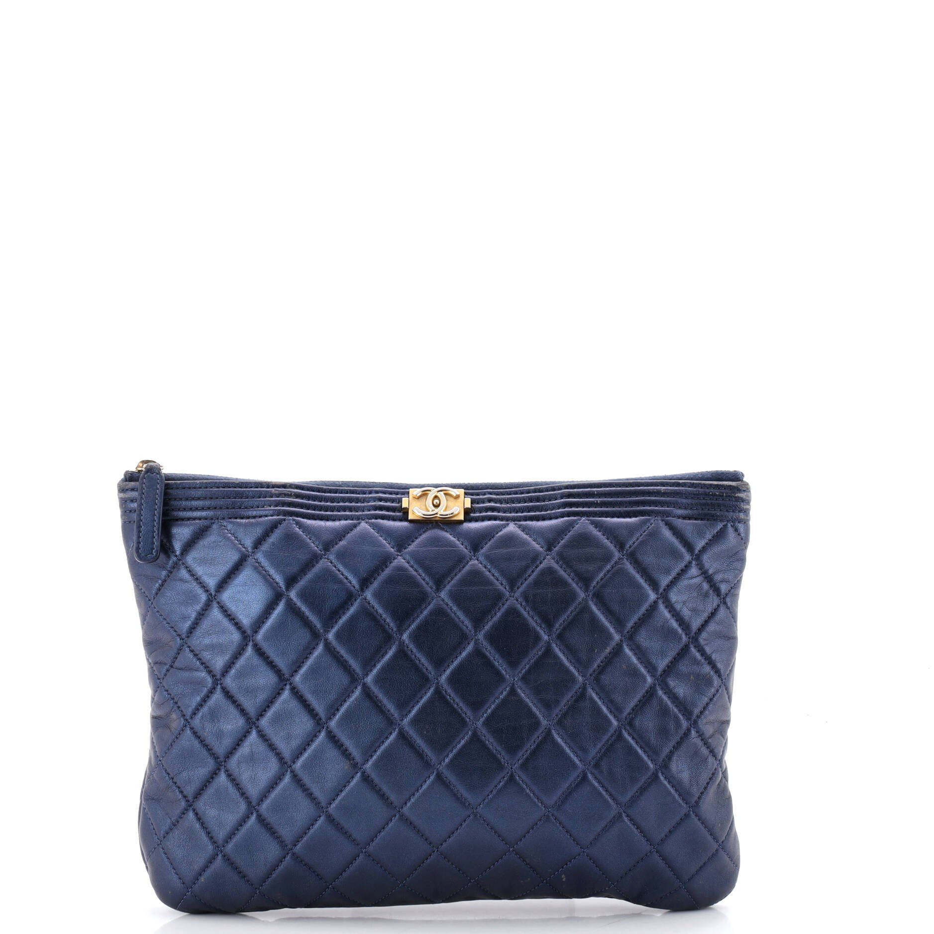 Leather clutch bag