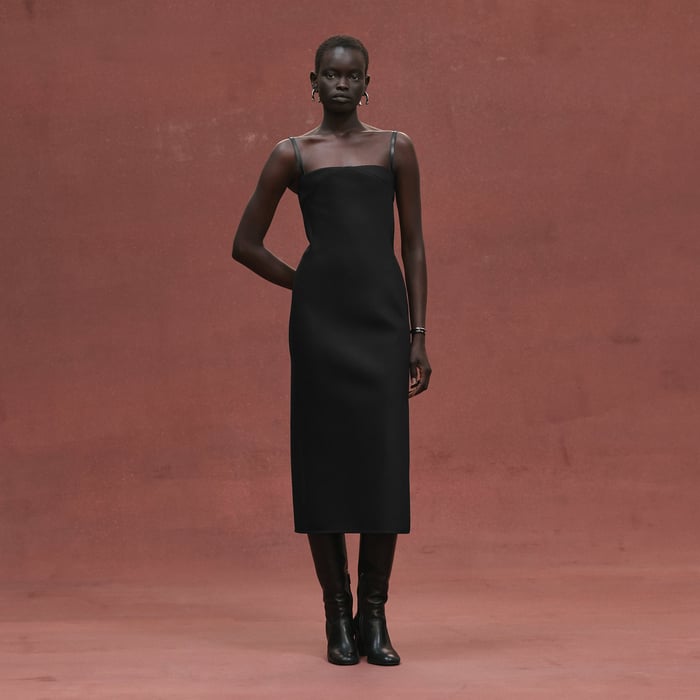 Noir Bustier Dress With Shoulder Straps