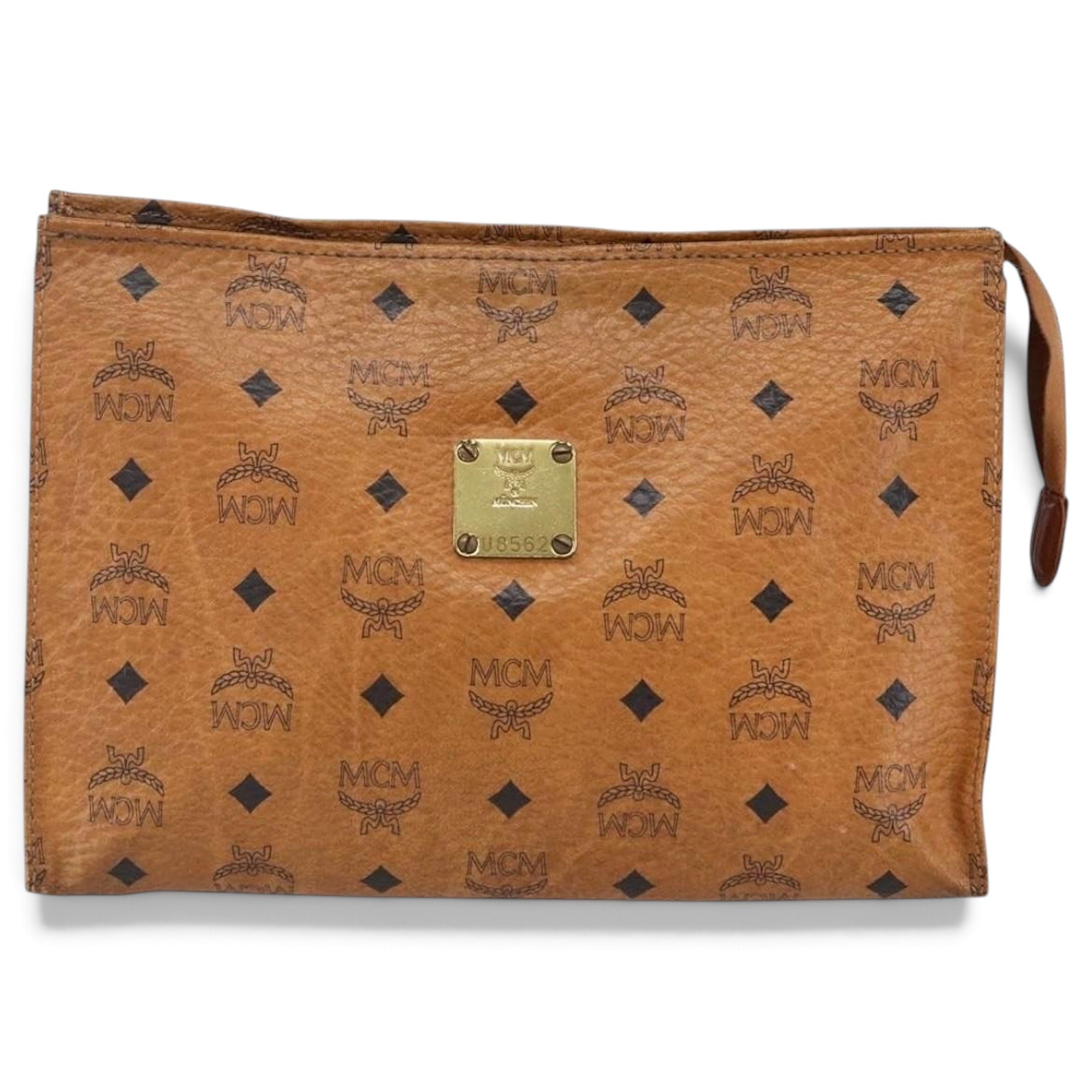 Leather clutch bag