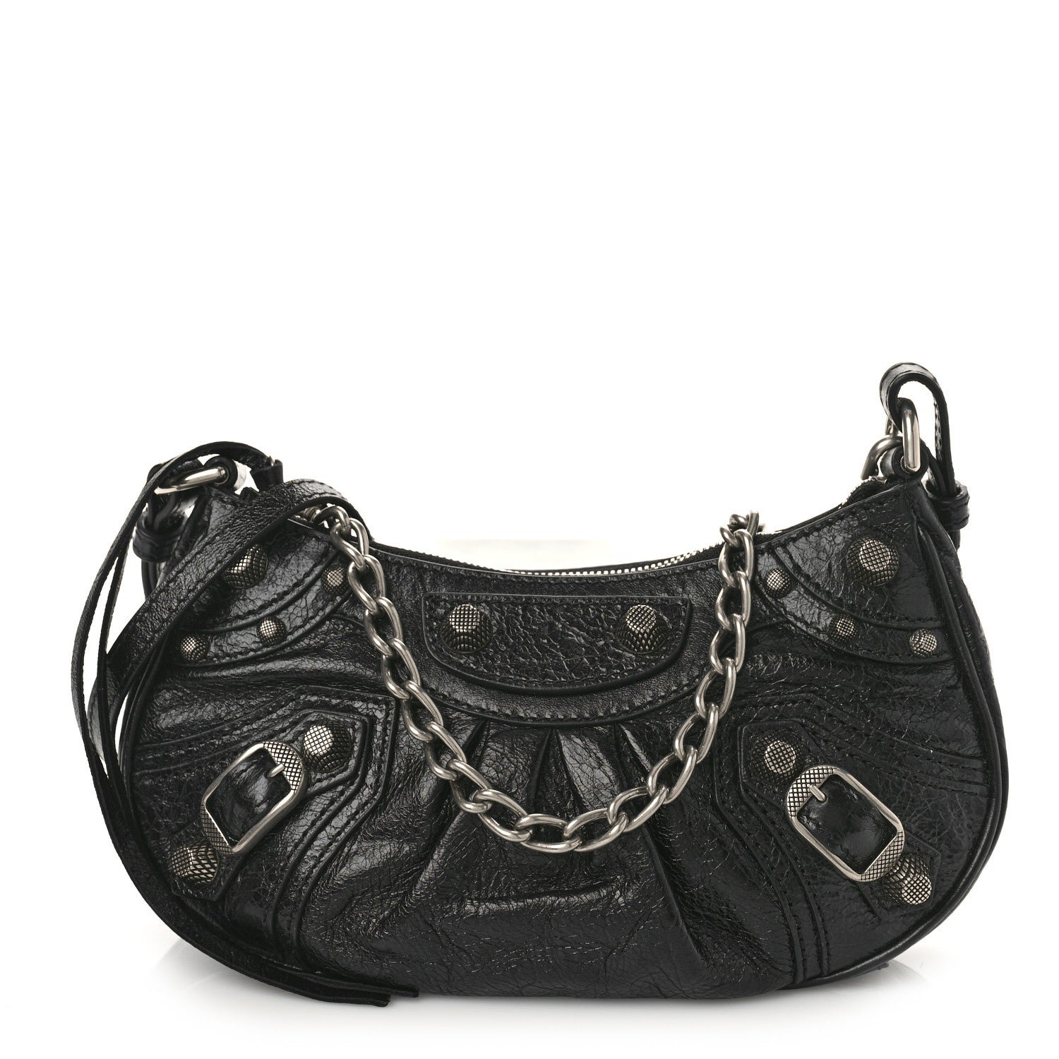 Balenciaga Agneau Arena Le Cagole Mini Purse With Chain Black