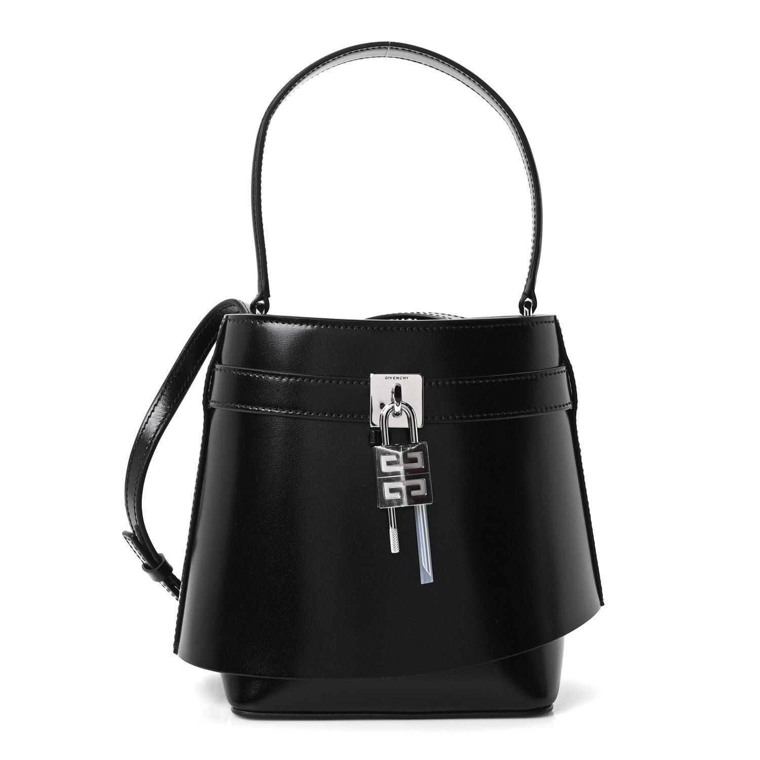 Givenchy Box Calfskin Shark Lock Bucket Bag Black