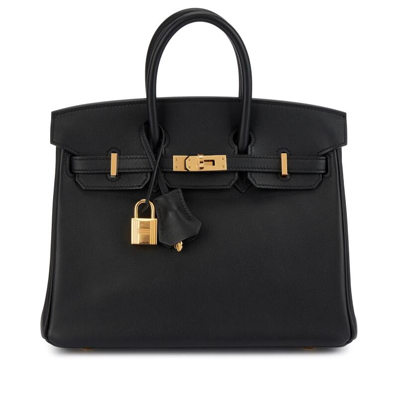 Hermes Black Swift Birkin 25 Gold Hardware, 2021