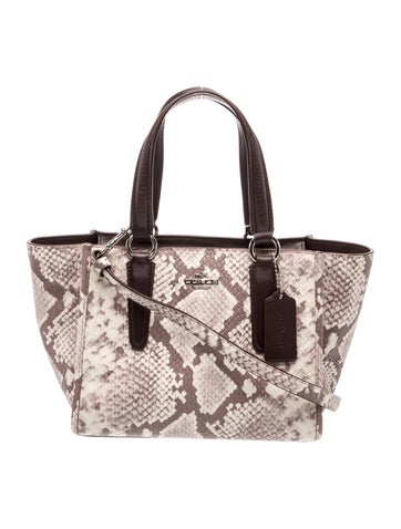 Coach Embossed Leather Top Handle Bag