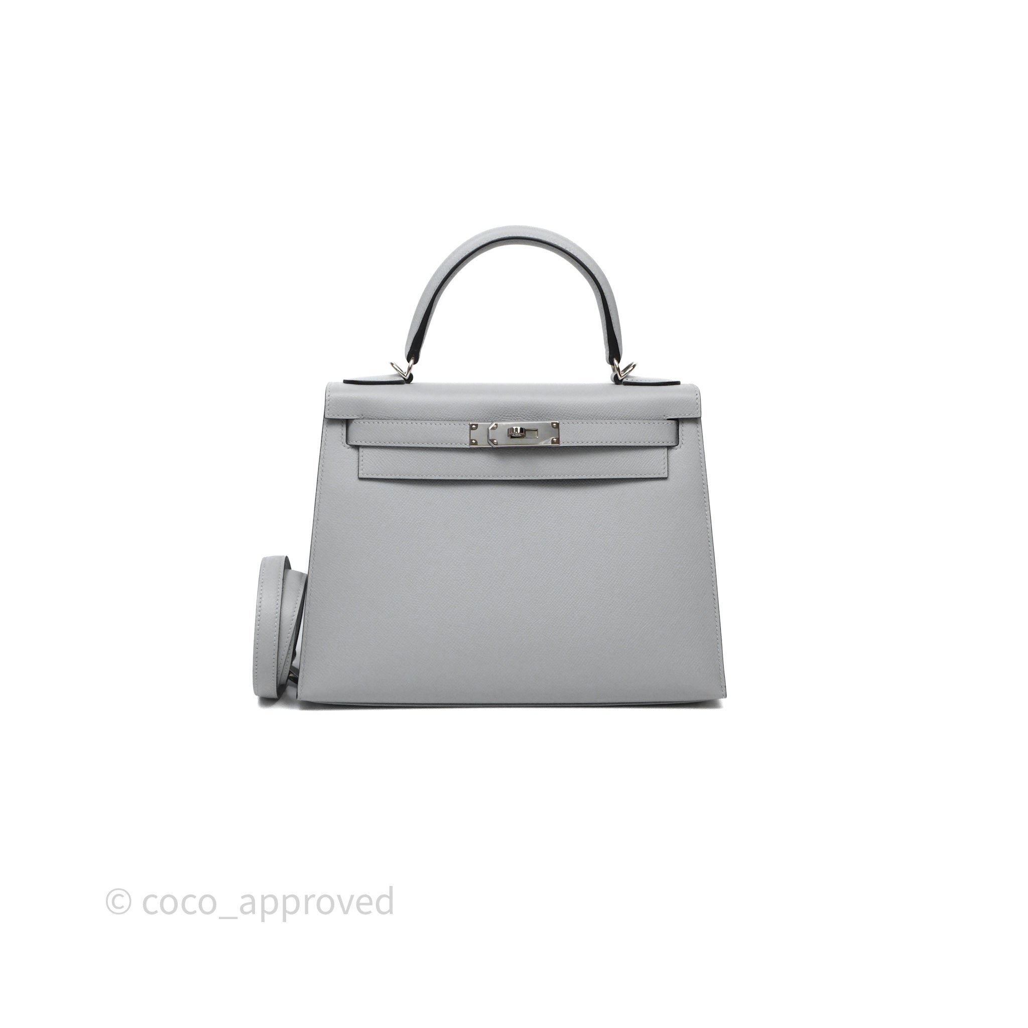 Hermès Kelly 28 Bleu Glacier 8U Epsom Palladium Hardware