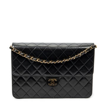Leather Vintage Push Lock Straight Flap