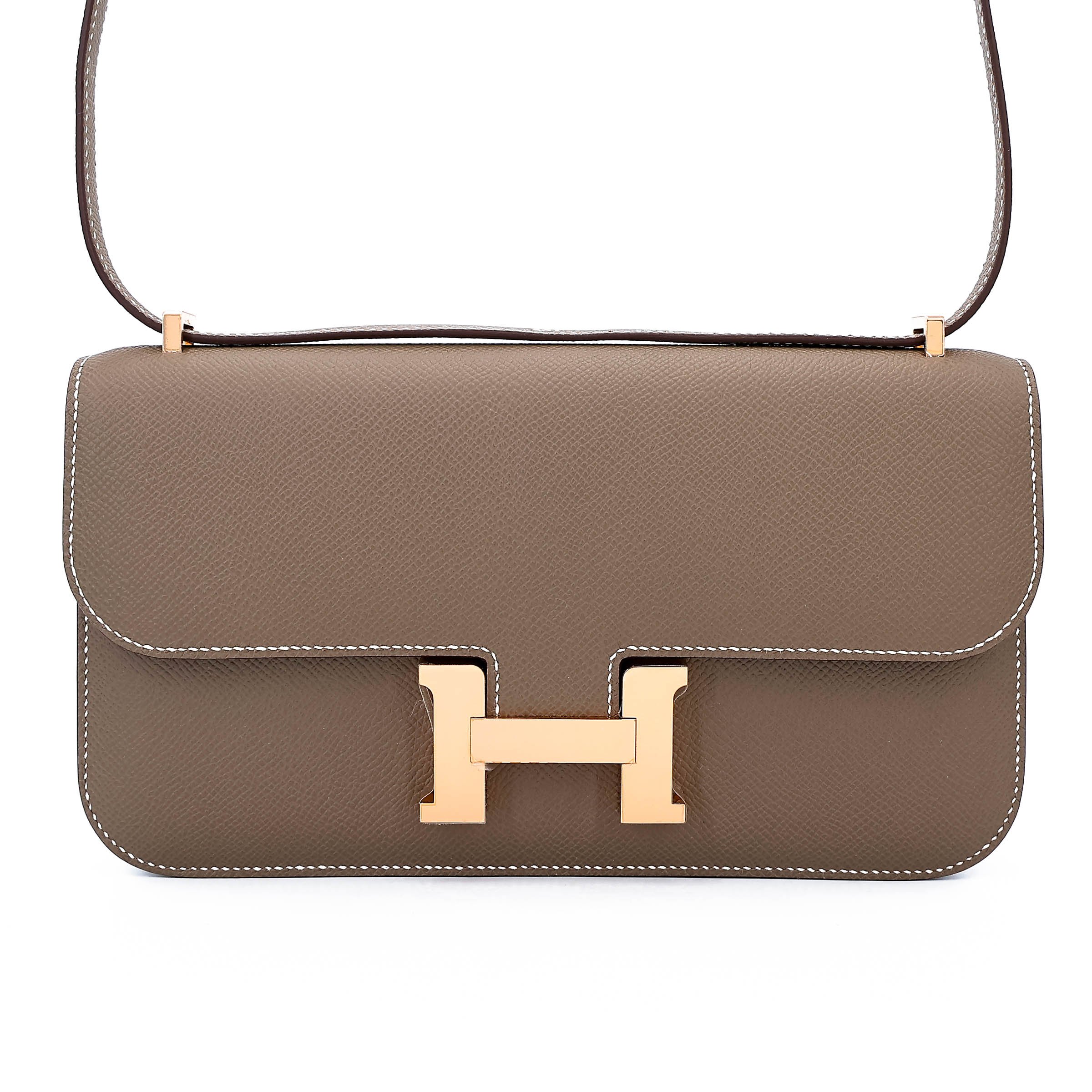 Unused ( Rank NS ) HERMÈS Constance Elan Etoupe (18) Epsom Rose Gold hardware W (2024)