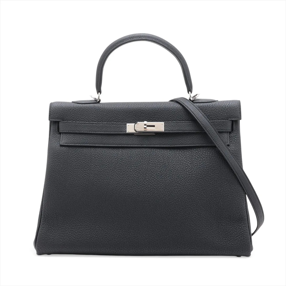 Hermès Kelly 35 Le Tournay Togo Black Silver Metal Fittings