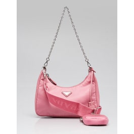 Prada Pink Tessuto Nylon 2005 Re-Edition Shoulder Bag 1BH204