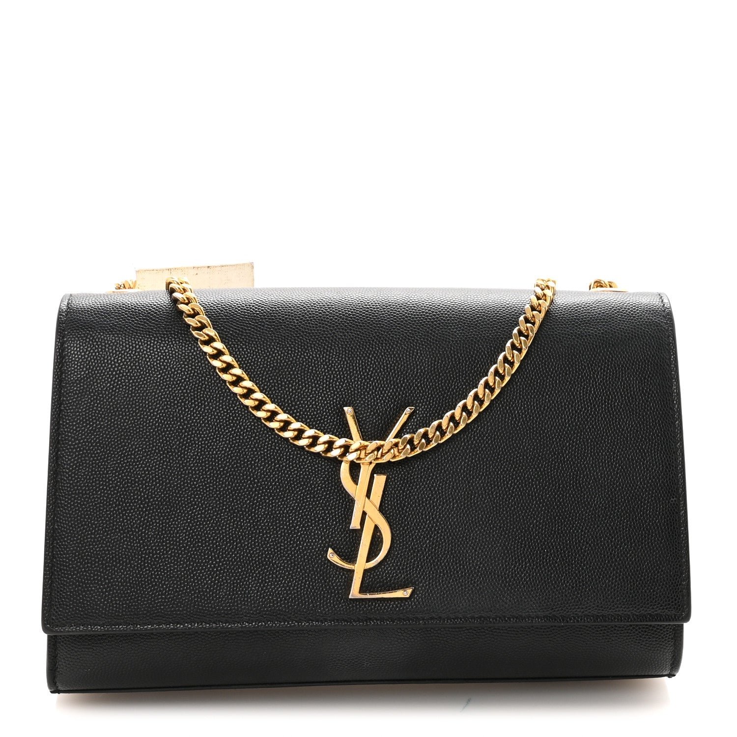 Saint Laurent Grain De Poudre Medium Classic Monogram Kate Satchel Black