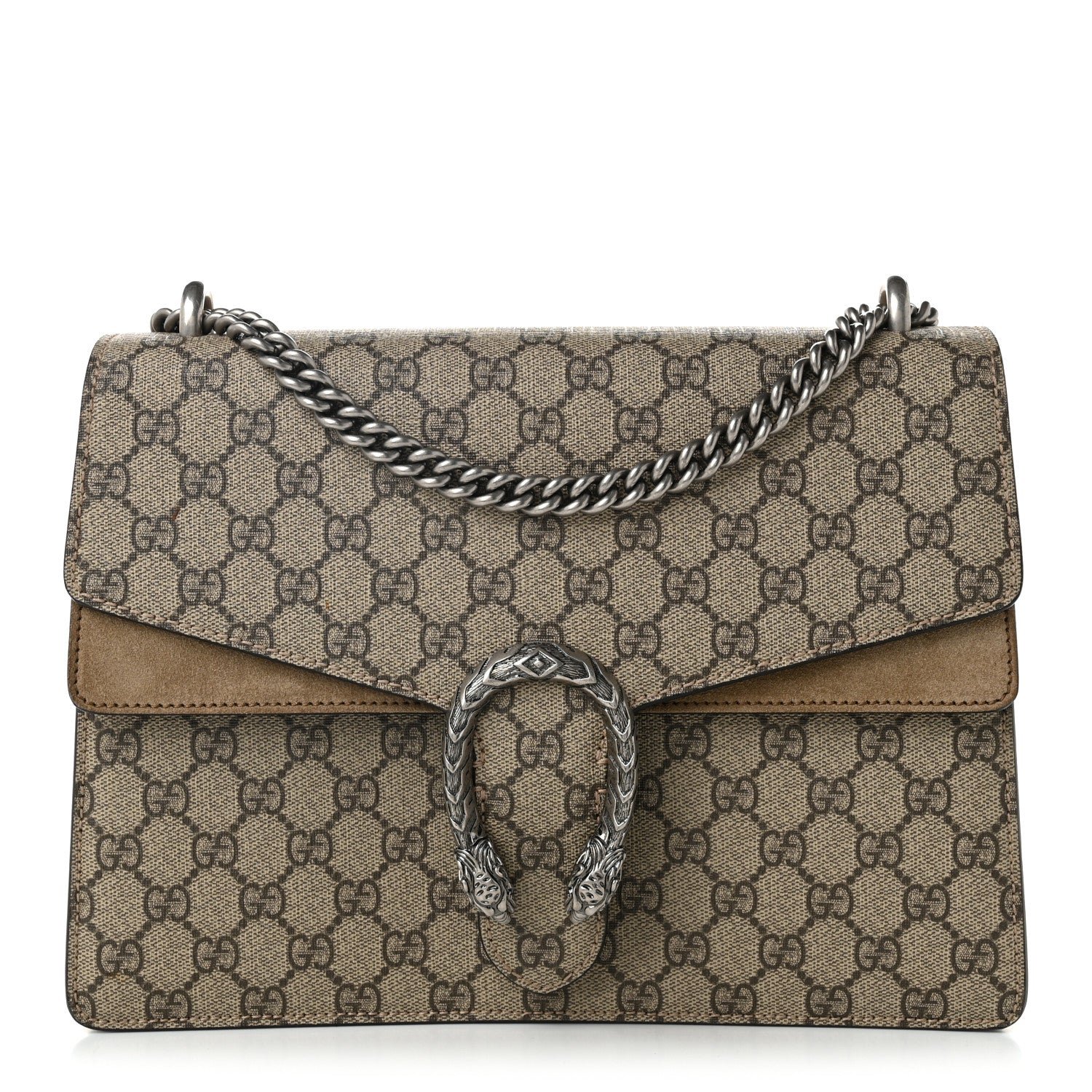 Gucci GG Supreme Monogram Medium Dionysus Shoulder Bag Taupe