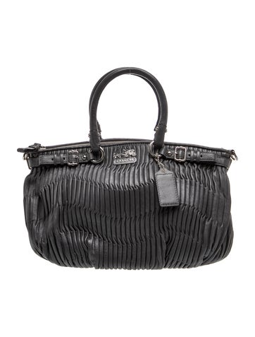 Embossed Leather Top Handle Bag