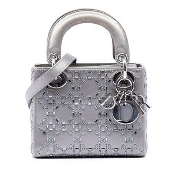 Mini Satin Cannage Crystal Embellished Lady Dior