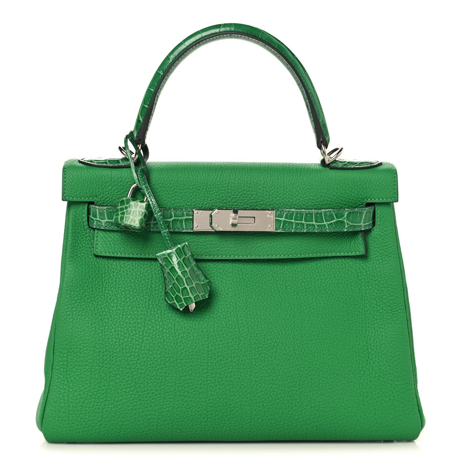 Hermes Hermes Togo Shiny Niloticus Crocodile Kelly Retourne Touch 28 Bambou