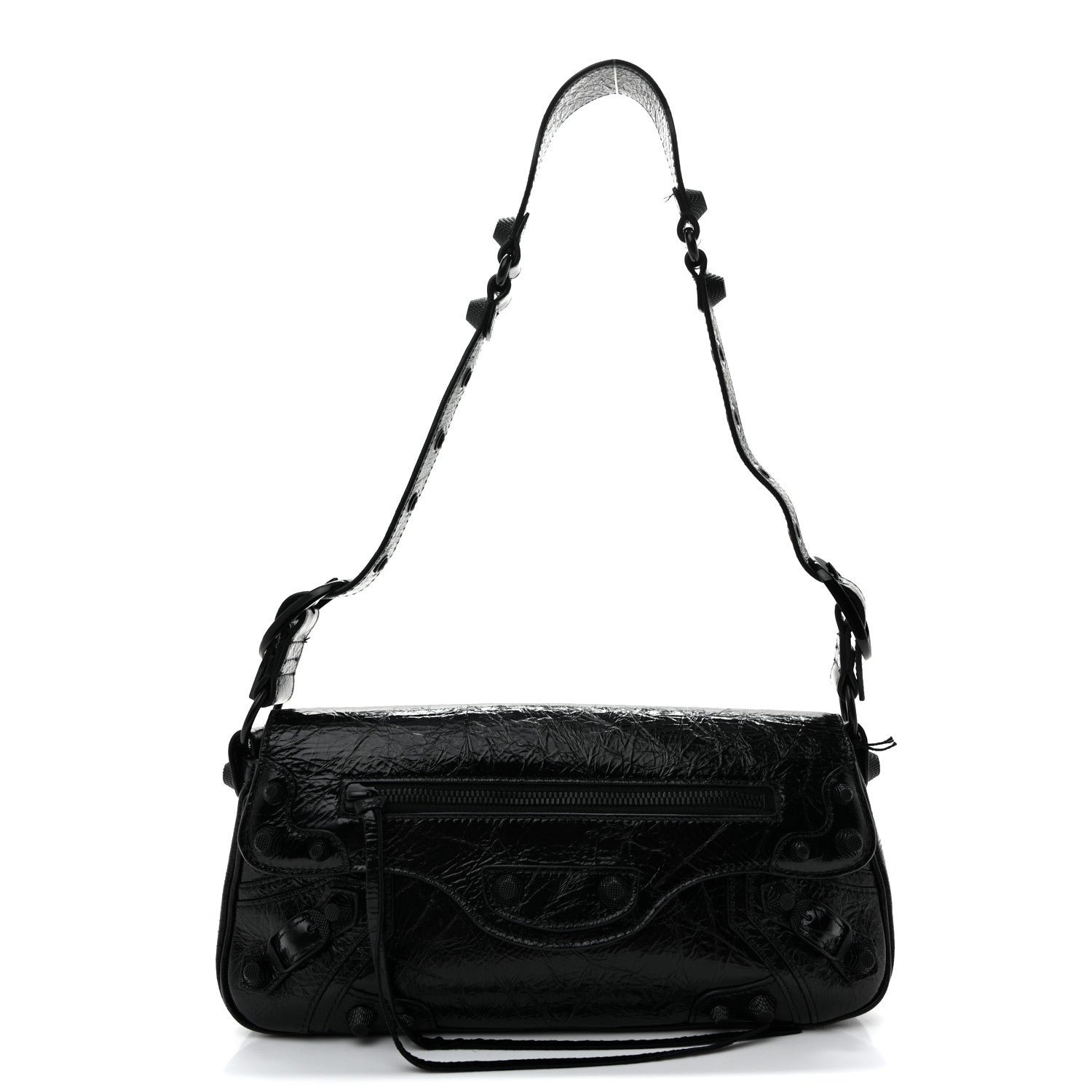 Balenciaga Agneau Arena Monochrome Small Le Cagole Sling Bag Black