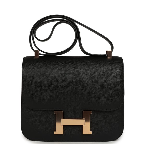 Hermes Hermes Constance 24 Black Epsom Rose Gold Hardware