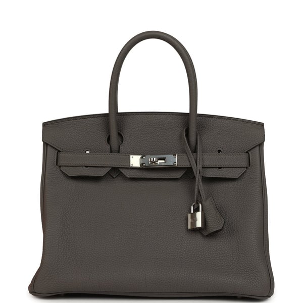 Pre-owned Hermes Birkin 30 Etain Togo Palladium Hardware