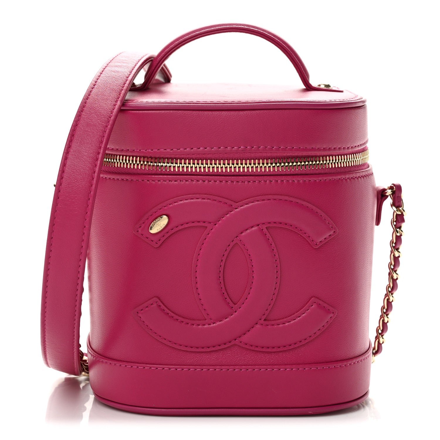 Chanel Lambskin Timeless Vanity Cosmetic Case Pink