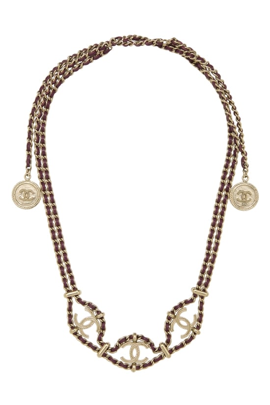 Purple & Gold 'CC' Chain Necklace