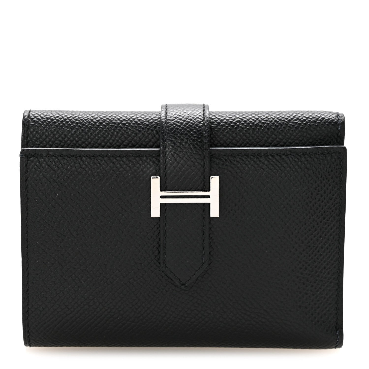 Hermes Hermes Epsom Tri-Fold Compact Bearn Wallet Black