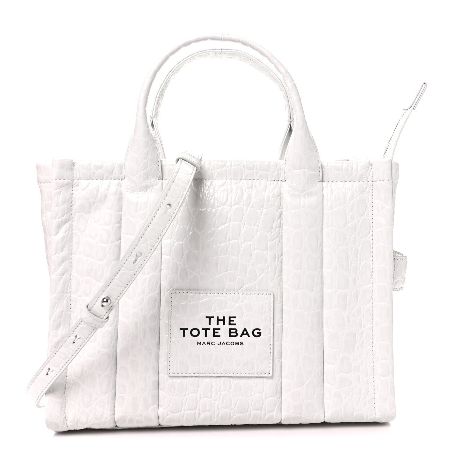Marc Jacobs Croc Embossed Medium The Tote Bag Ivory