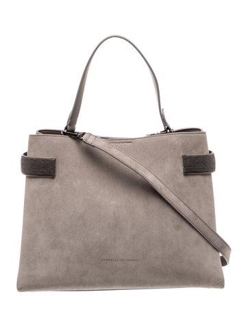 Suede Top Handle Bag