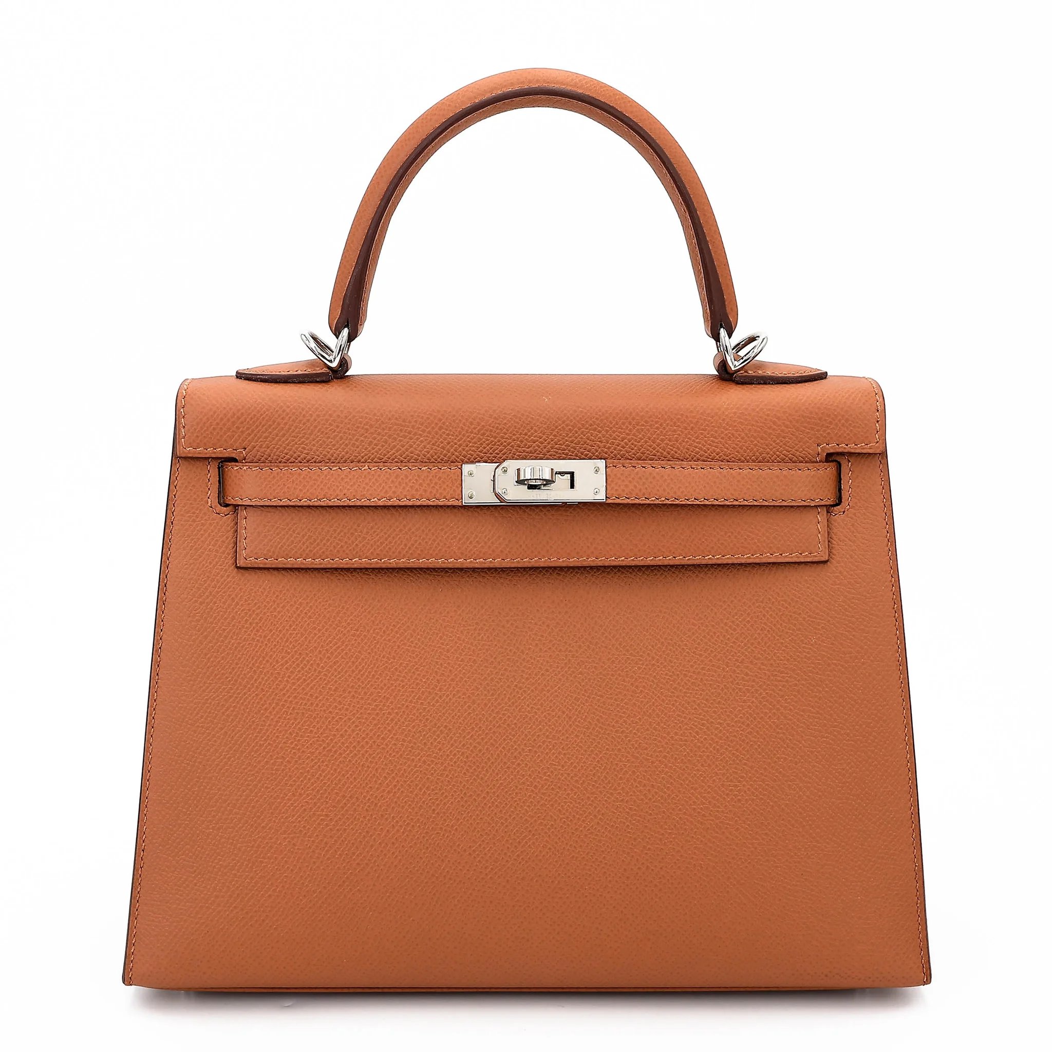 Excellent ( Rank SA ) HERMÈS Kelly 25 Sellier Verso Gold (37) Jaune Ambre (9D) Epsom Palladium hardware Y (2020)