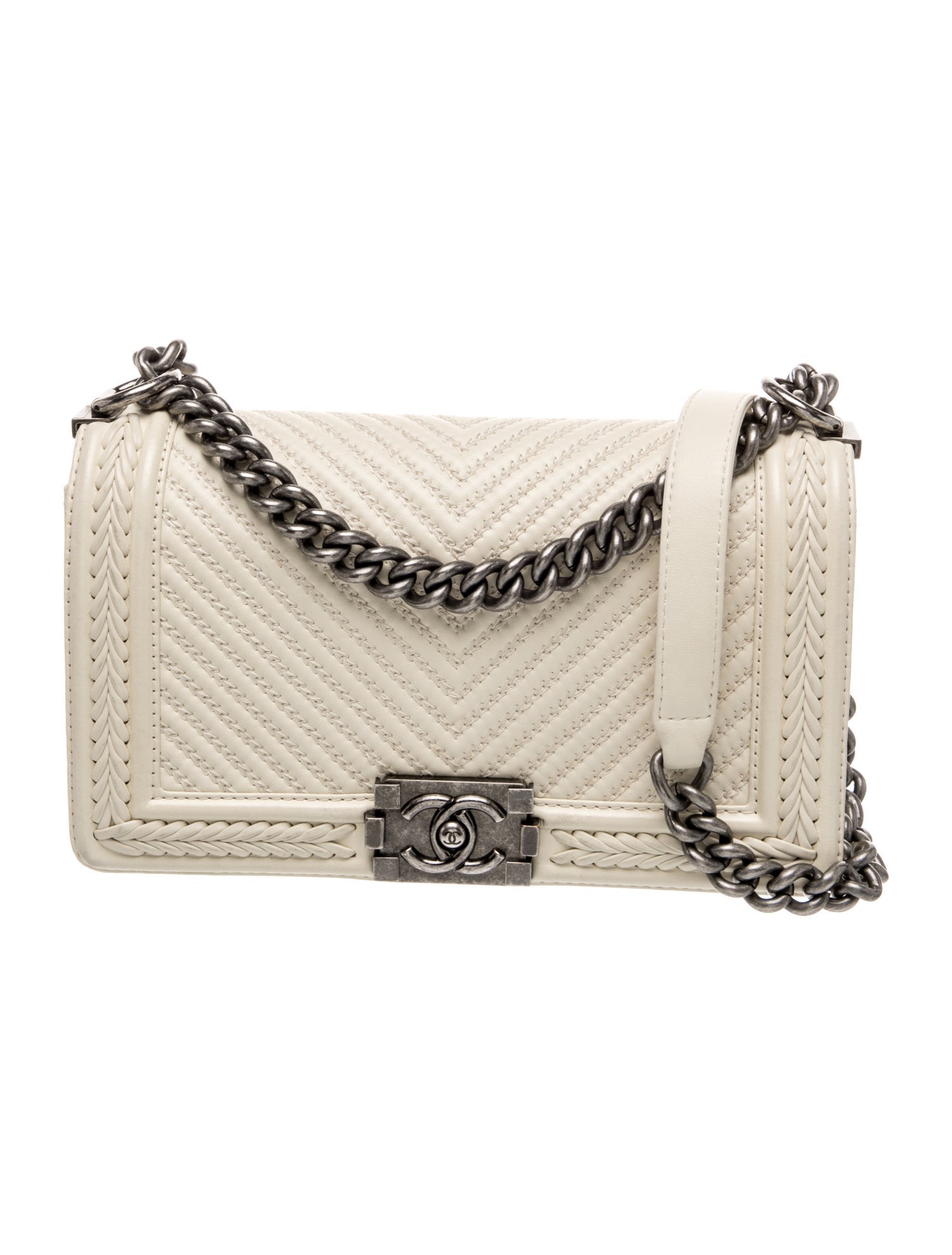 Medium Chevron Braided Boy Bag