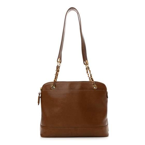 Chanel Caviar CC Shoulder Bag Brown