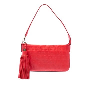 Zucchino Embossed Nappa Leather Tassel Handbag