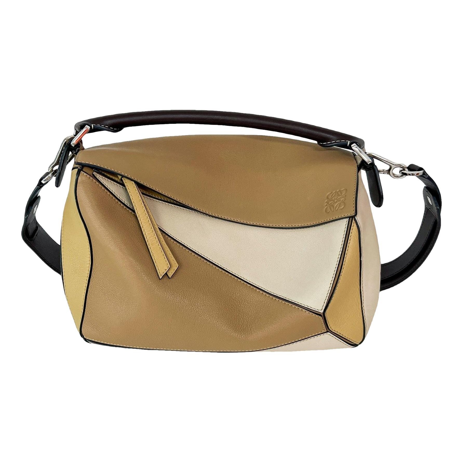 Puzzle leather crossbody bag